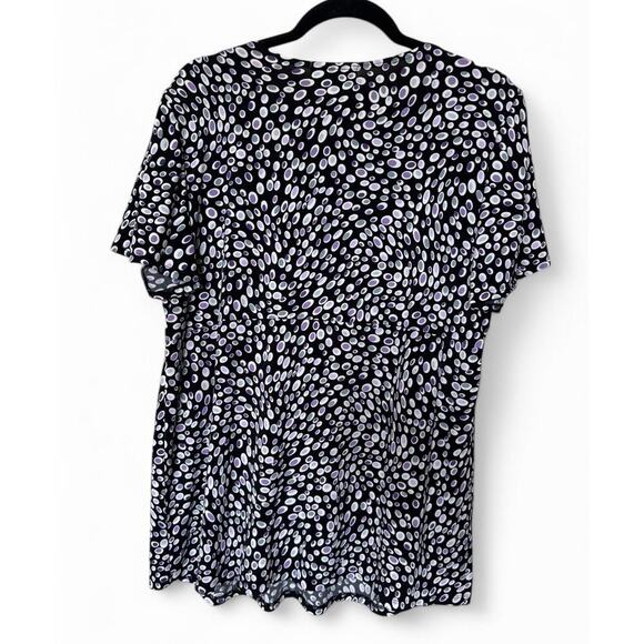 Polka Dot Blouse – Black & Lavender - Picture 2 of 5